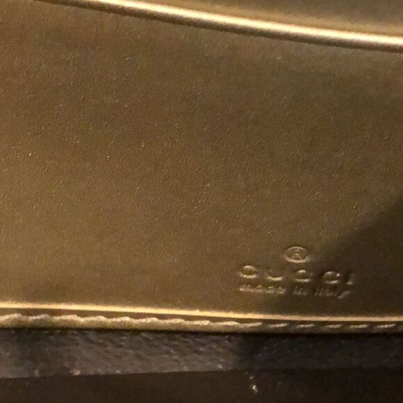 GUCCI GG Full Length Canvas & Silver Gold Leather Wallet GG Clasp - Picture 16 of 17